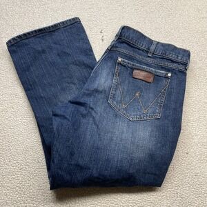 Wrangler Jeans Mens 41x30 Blue Retro Relaxed Boot Medium Wash Denim WRT20RT